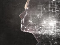 representación de la inteligencia artificial combinada con el rostro de un niño